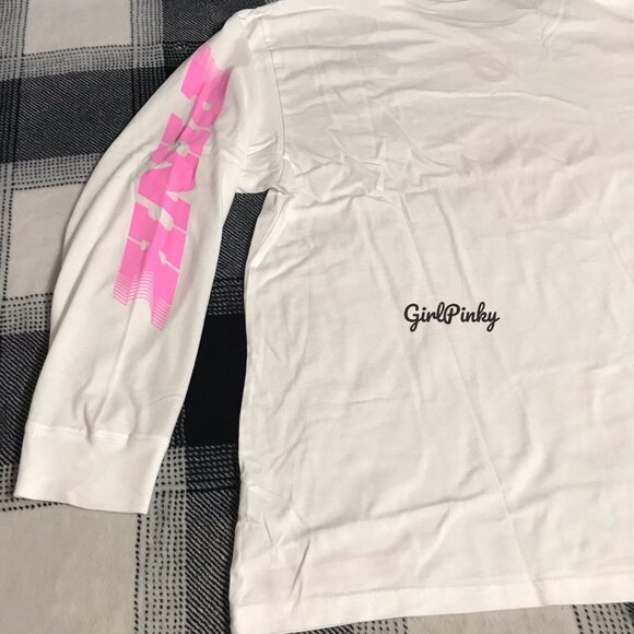 victoria secret PINK CAMPUS long sleeve tee RACING THEME LOGO SIZE MEDIUM - Picture 11 of 11